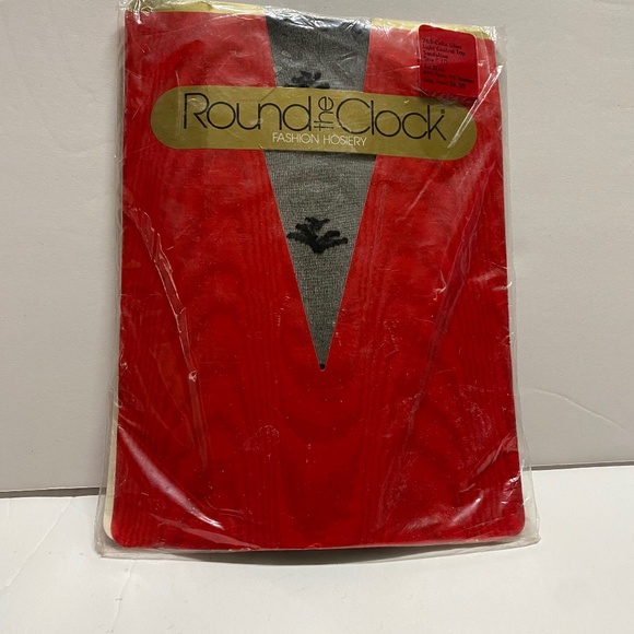 * Round the clock fashion hosiery CD black with embroiderer detail 1980 vintage - Picture 2 of 6